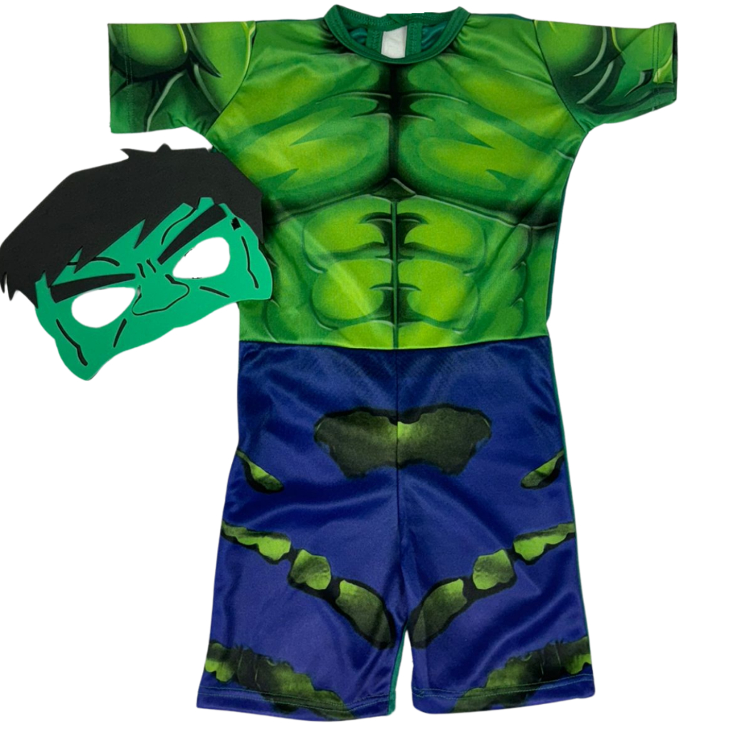 Fantasia Infantil Hulk Heróis Com Máscara – Envio Imediato