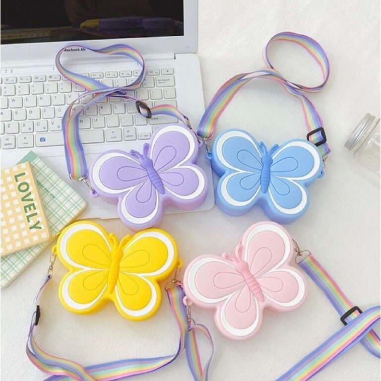 Bolsa De Silicone Infantil Criança Borboleta