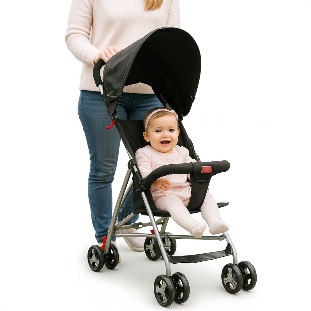 Carrinho De Bêbê de Passeio Guarda Chuva Compacto Assento Confortável