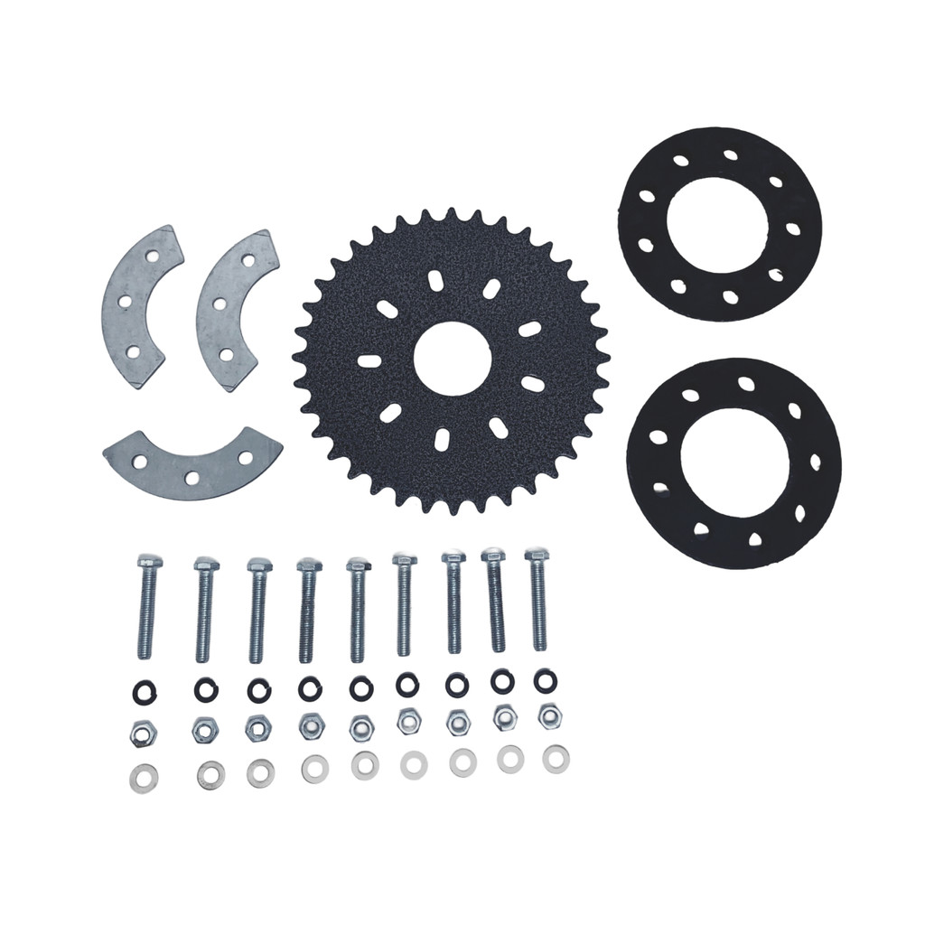 Kit Coroa 36 Dentes Com Kit Fixação Completo Transmissão Para Bicicleta Motorizada Universal