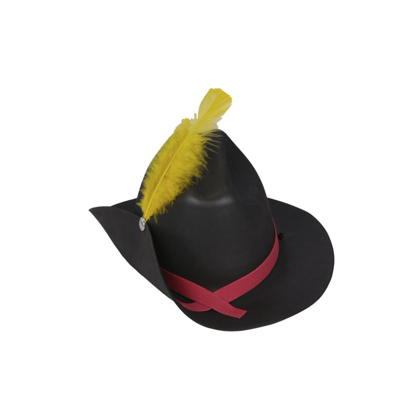 Chapéu Gato De Botas Pets Gato Cachorro Ajustável C/pena