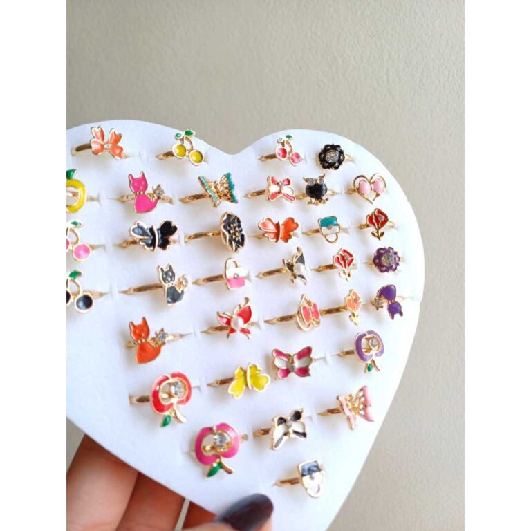 kit com 35 anéis infantis com diversos modelo