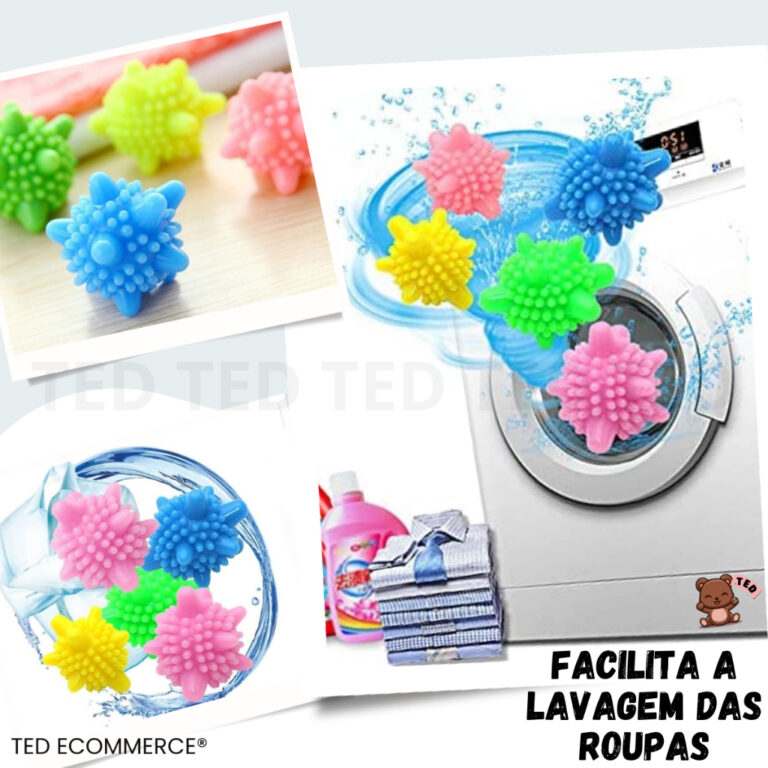 Kit 12 Bolinhas Mágicas para Lavar Roupas Reutili
