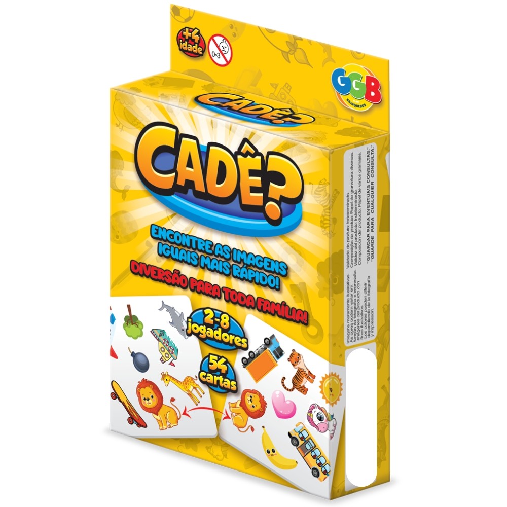 JOGO CADÊ 54 CARTAS GGB DIVERSÃO BRINQUEDOS RACIOCÍNIO CRIANÇAS FAMÍLIA ACHEI ANIMAIS TAPA CERTO