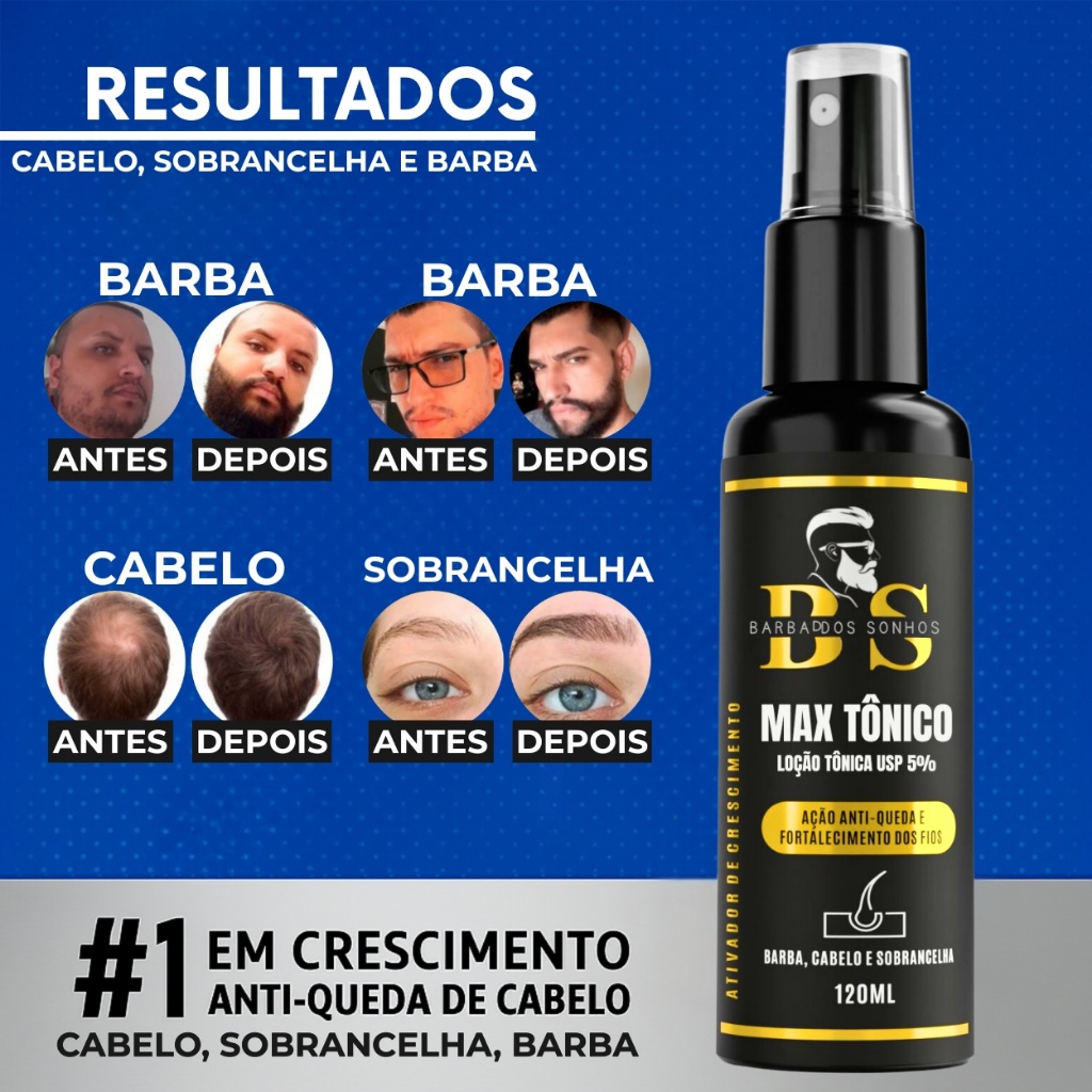 Tônico de Crescimento e Antiqueda para Cabelo, Barba e Sobrancelha Barba dos Sonhos