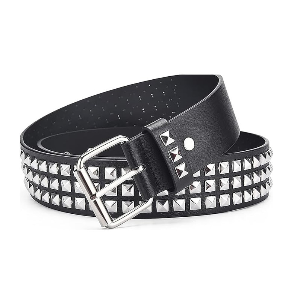 ACESSÓRIOS Nova Moda Do Punk Rebite Cinto Para Mulheres Lantejoulas Personalidade Estilo Concave Fre