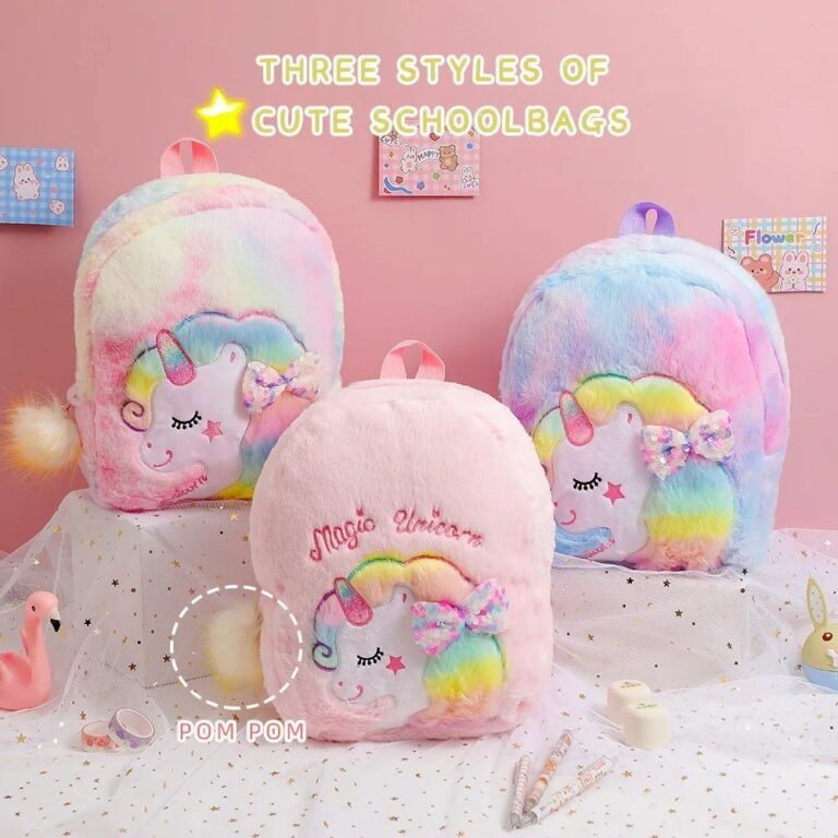 Mochila Bolsa Infantil De Pelúcia Fofa De Unicór