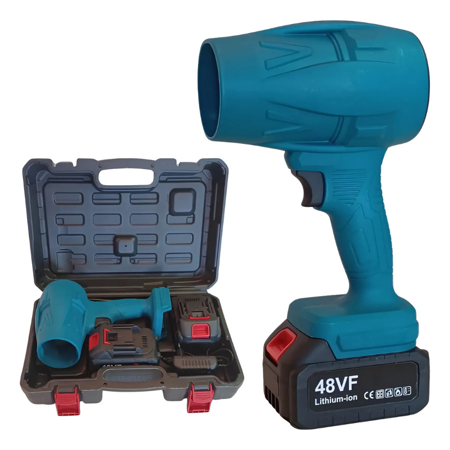 Soprador Turbo Portátil Folhas Maleta 2 Baterias 48v Jardim