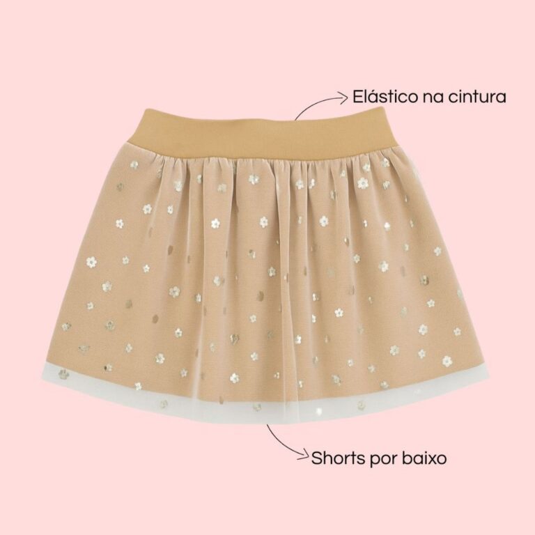 Saia Estilo Tutu Tule Com Brilho Infantil  Menina 