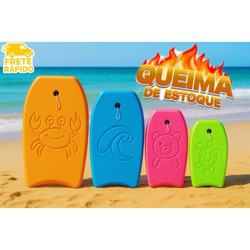 Prancha Surf BodyBoard Infantil Com Leash Praia Piscina