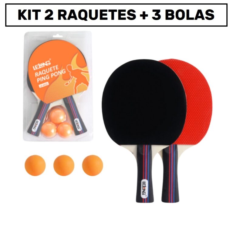 Kit 2 Raquetes Ping Pong Tênis De Mesa Profission