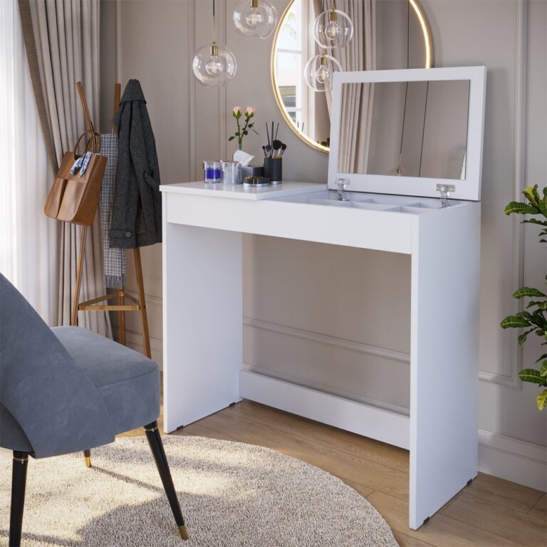 Penteadeira Escrivaninha com Espelho e Porta Joias