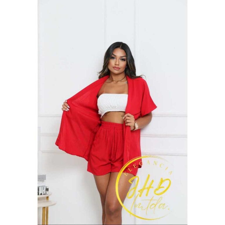 Conjunto KIMONO Femenino 2 peças Short e Blusa ma