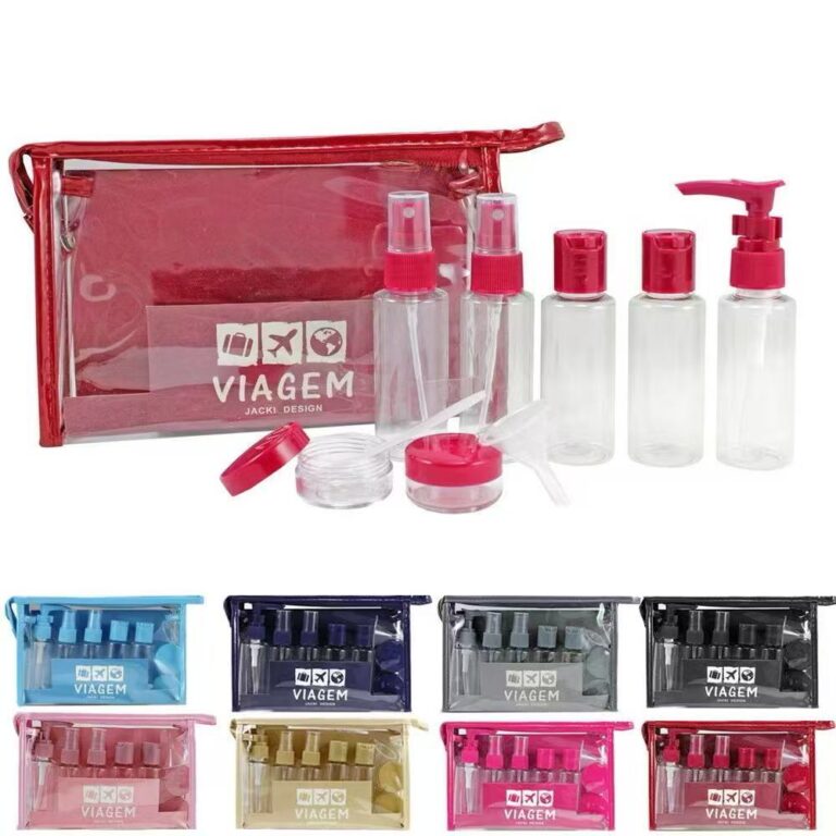 Kit Frasco Viagem 9 Peças Higiene Pessoal Cosmét