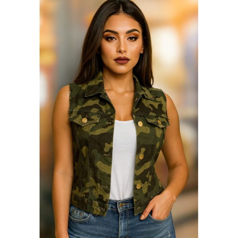 Colete Camuflado super estiloso com elastano