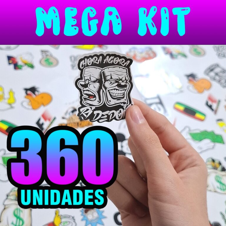 Kit Super Cartela 360 Unidades Stickers Adesivo Ca