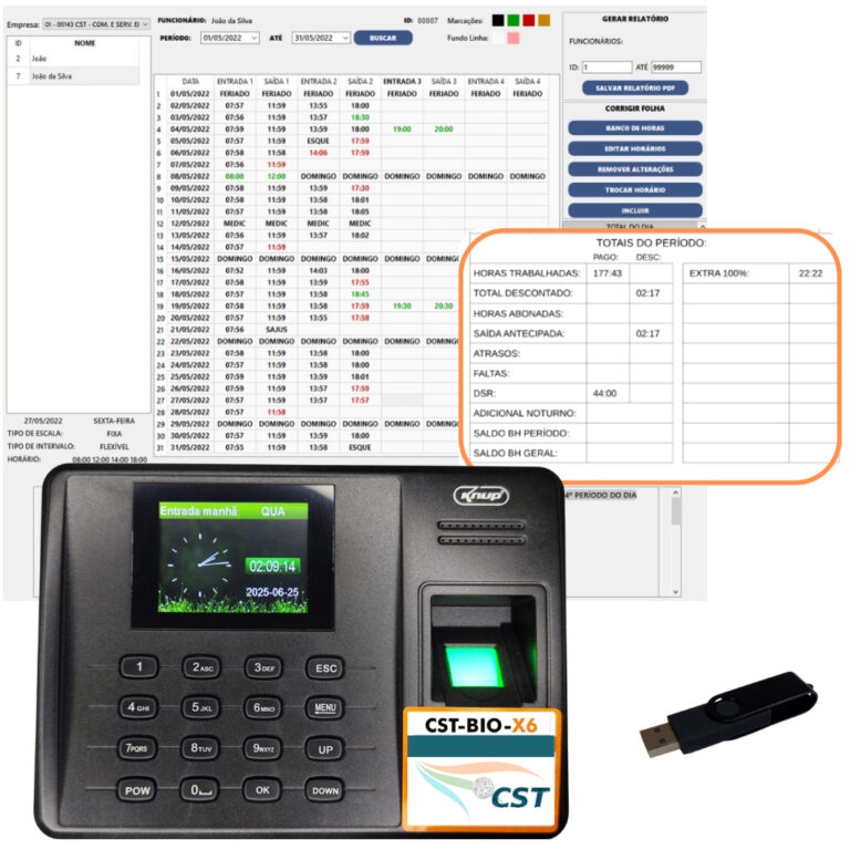 Relógio Ponto Biométrico com Programa de Ponto e