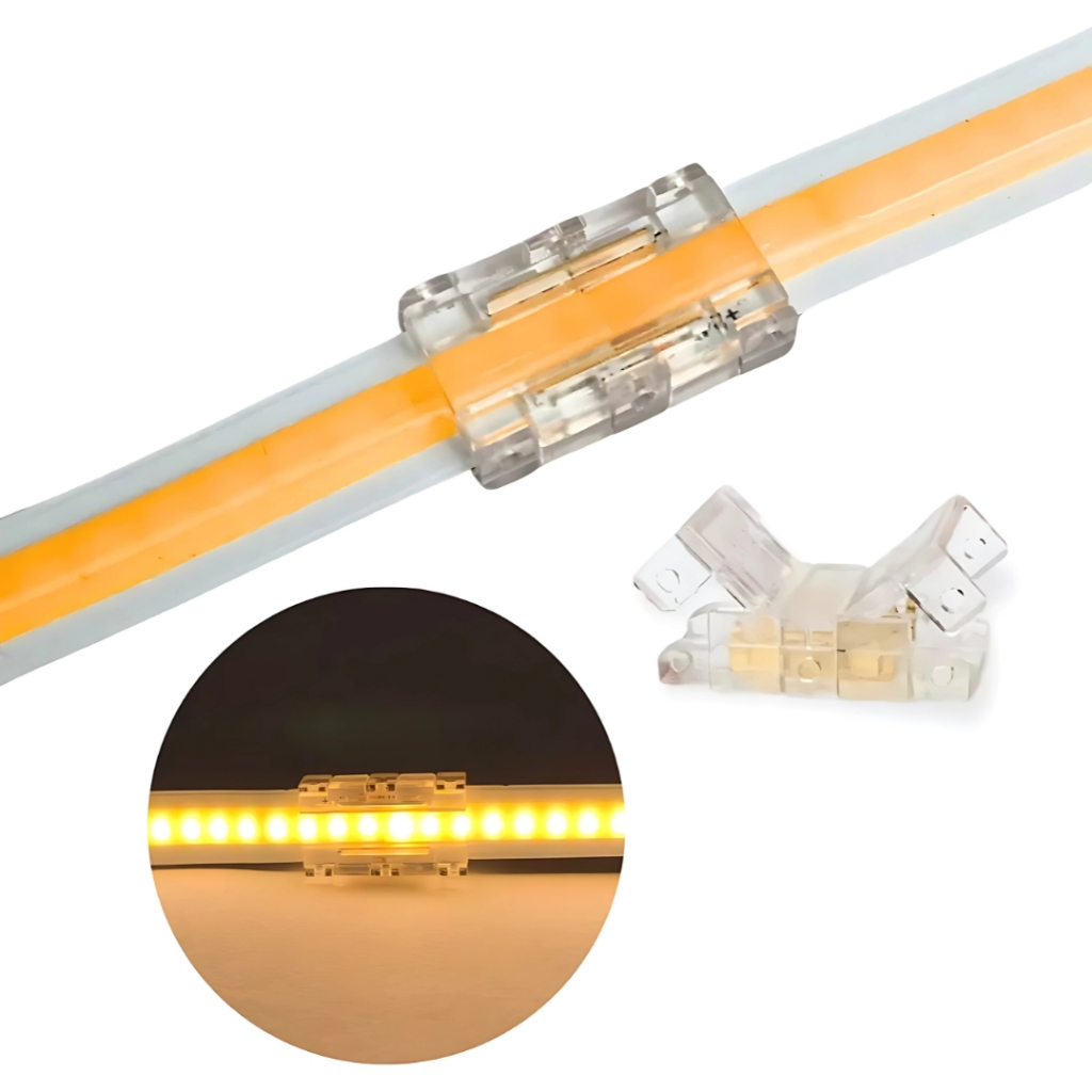 Kit 5 e 10 Emenda Para Fita Led Cob Conector Sem Solda Adaptador Fácil Instalação
