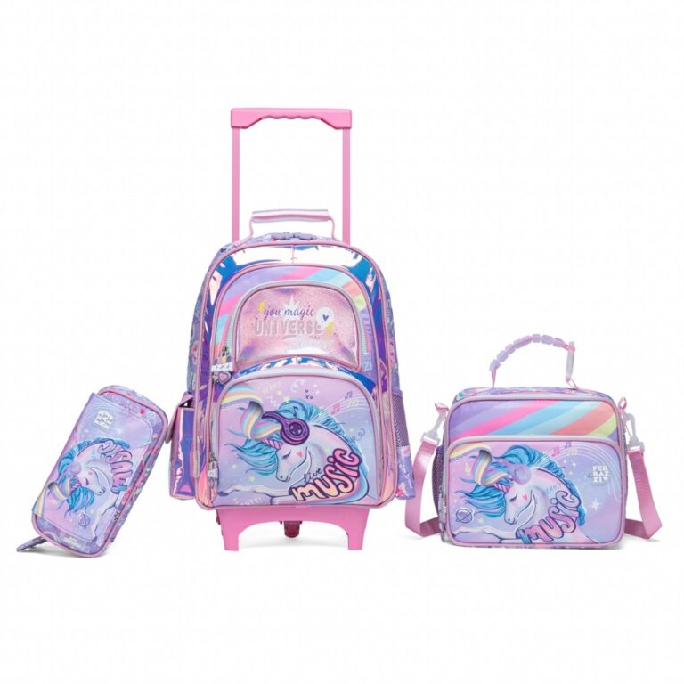 Kit Mochila Rodinhas Estojo Lancheira Infantil Men