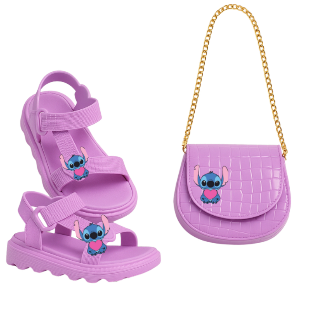 Sandália Infantil Menina Com Bolsinha Confortável Elegante e Estilosa Ótimo Presente Lançamento