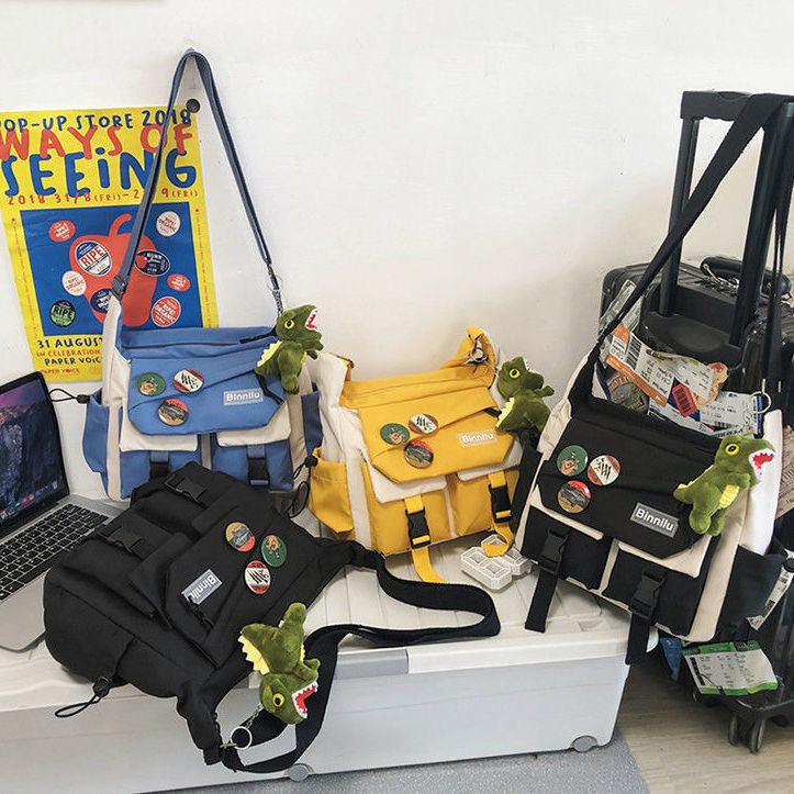 MODIVA Bolsa Mensageiro de Lona de Grande Capacida