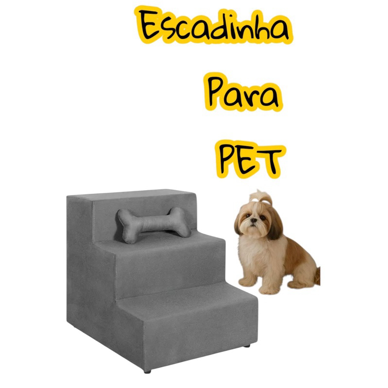 ENVIO IMEDIATO – Escada , escadinha Pet 3 Degraus para CAMA -SOFA  – CONFORTO E SEGURANÇA PARA SEU A