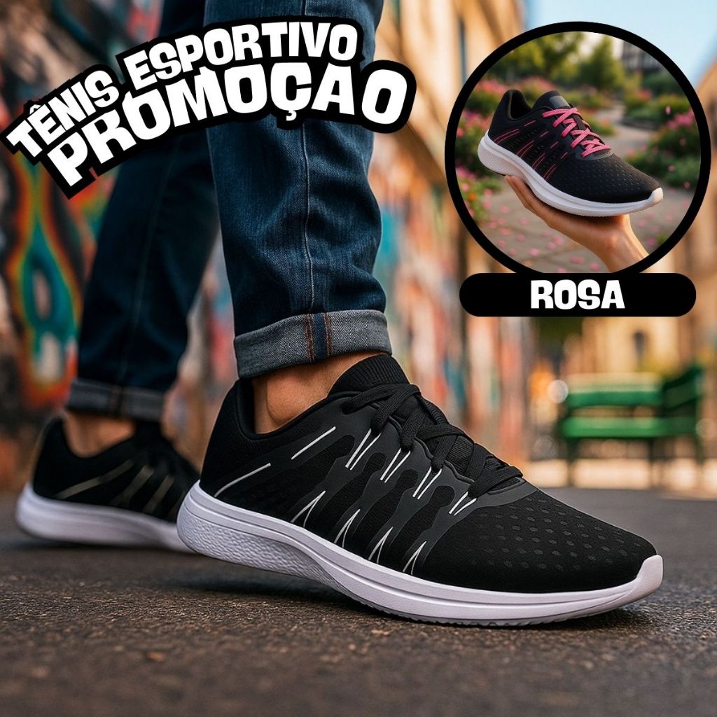 Tênis Olimp Unissex Esportivo Para Caminhada Corrida Academia Dia a Dia Promoção Envio Imediato