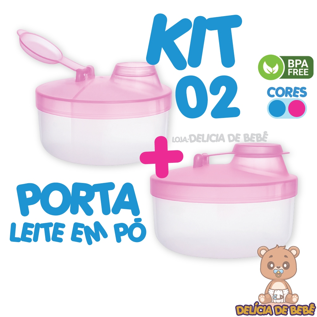 Porta Leite em Pó Para Bebê 3 Divisórias 150ml com dosador Livre Bpa – Porta Whey