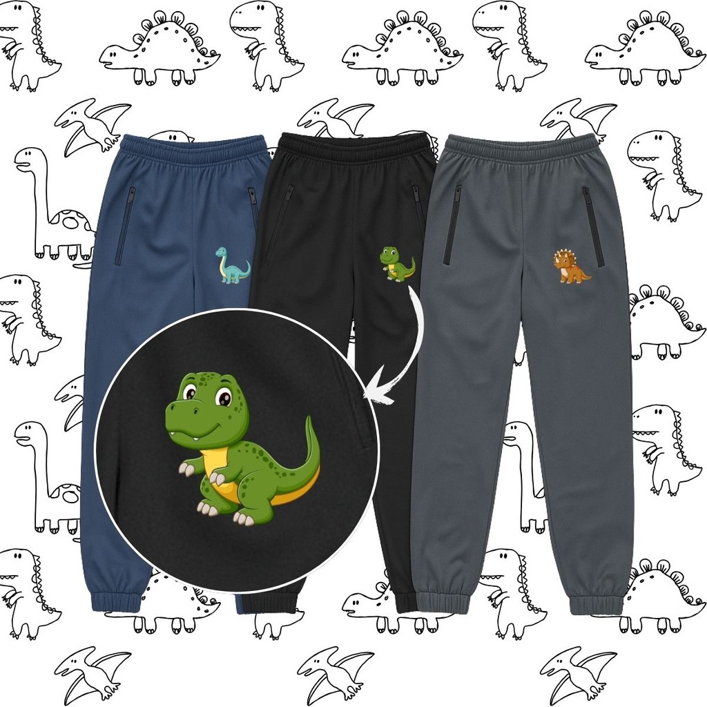Kit 2 e 3 Calça de 2 Ao 16 ANOS DINOSSAURO Infantil Juvenil Criança Bebe Bolso E Ziper Menino Escola