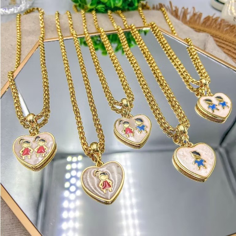 1-3 Filhos Colar Elo Português Ouro 18k Pingente 