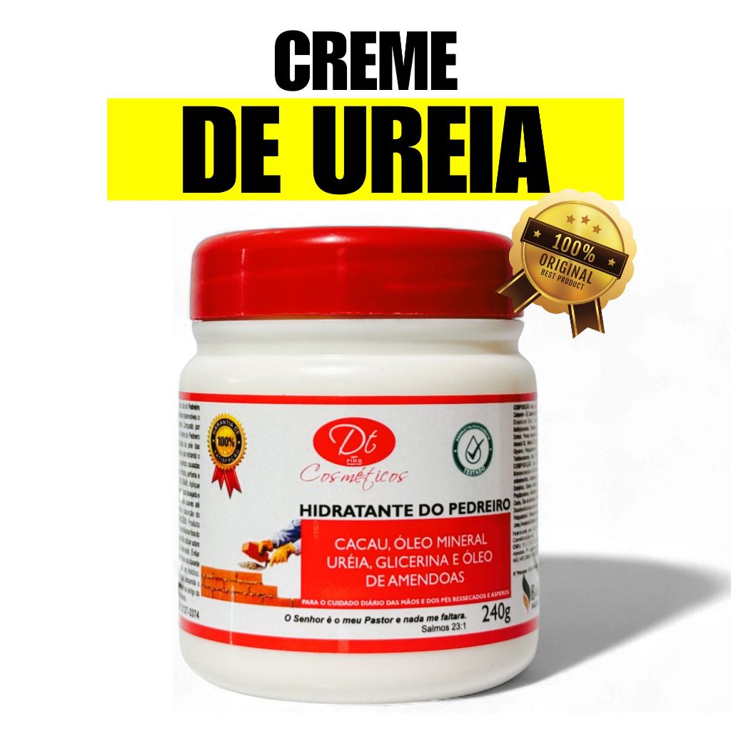 Creme Hidratante De Ureia Creme De Pedreiro Pés Rachados E Ressecados Cacau Amêndoas Glicerina