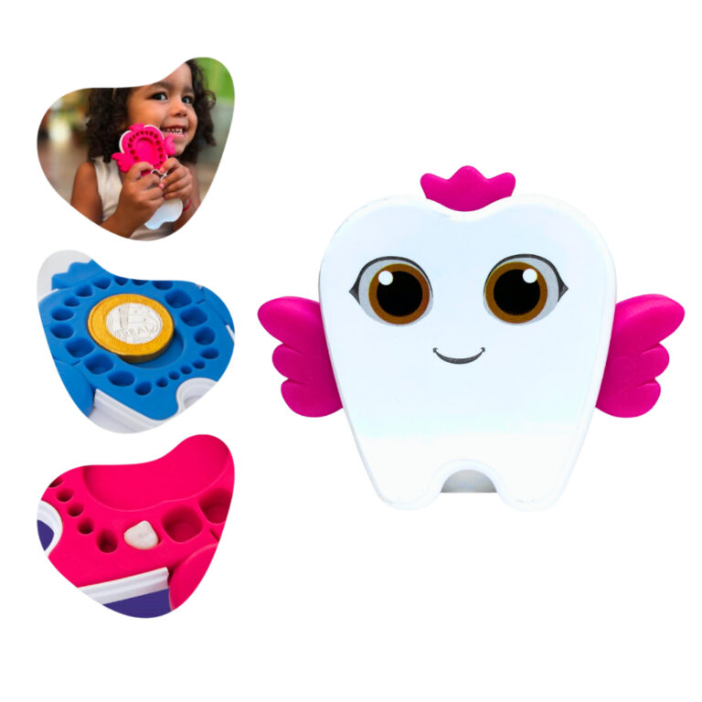 Porta dente de Leite Infantil com Porta Moedas e A