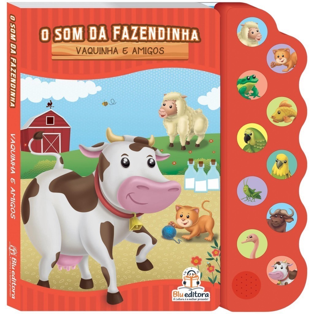 Livros 10 Sons Cachorrinho/Vaquinha/Cavalinho/Pintinho – Fazendinha – 2 Pilhas