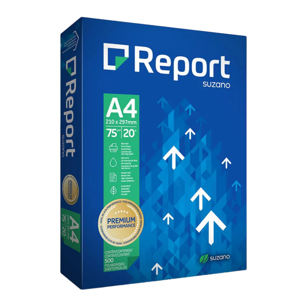 Papel A4 Sulfite Premium 75g 500 Folhas Report Cor Branco Resma