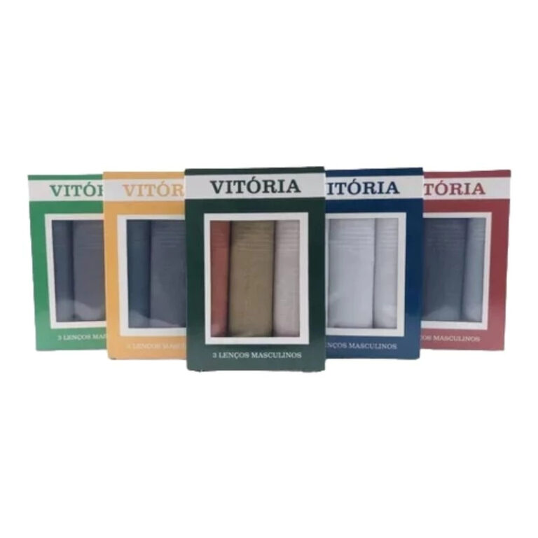 Lenços de Bolso Kit com 3 Algodão Masculino 28&#