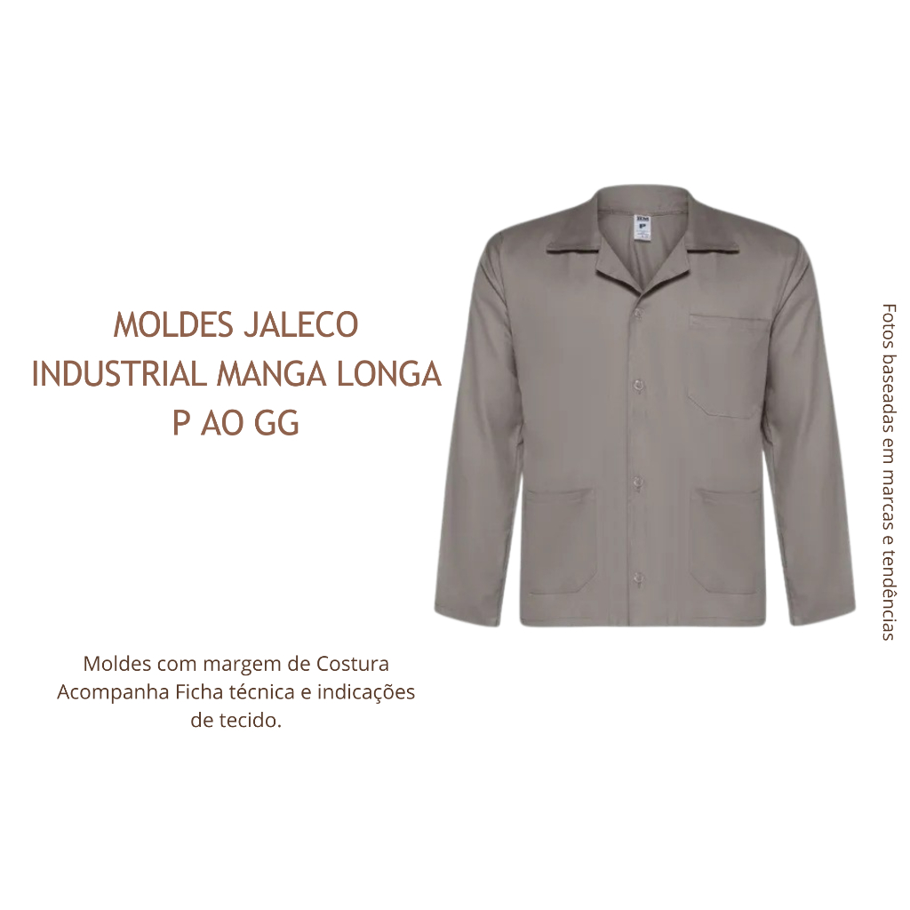 MOLDE JAELCO INDUSTRIAL MANGA LONGA P AO GG, IMPRESSOS EM PAPEL 80g