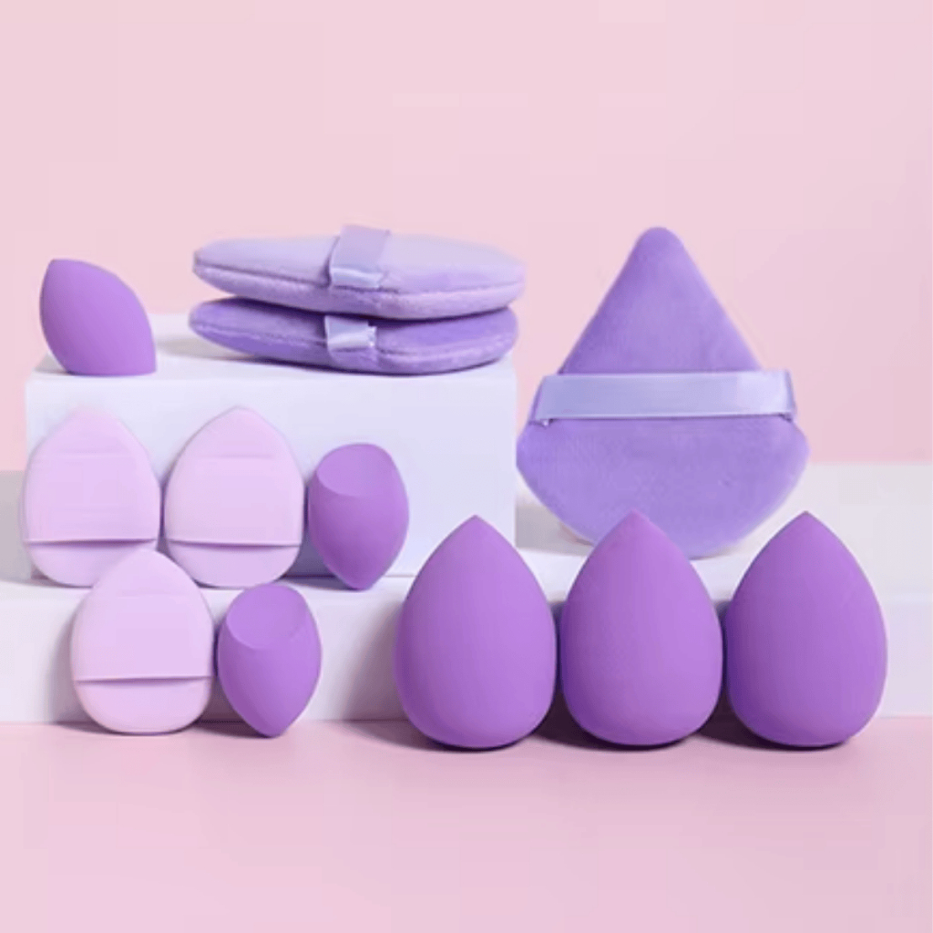 Kit 9 Esponja Para Maquiagem Combo Com 9 Esponjas Coracao Pó pressionado