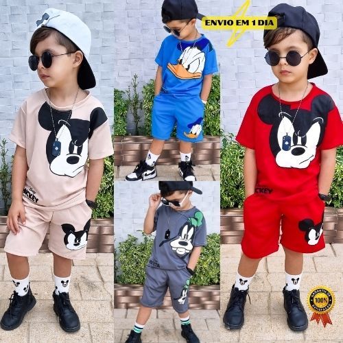 Conjunto Masculino Infantil Camisa e Bermuda Dry F