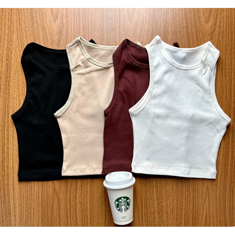Kit 3 Cropped Feminino Canelada Regata Feminina Camiseta Básica Feminina Crooped Regatinha Cropet ca
