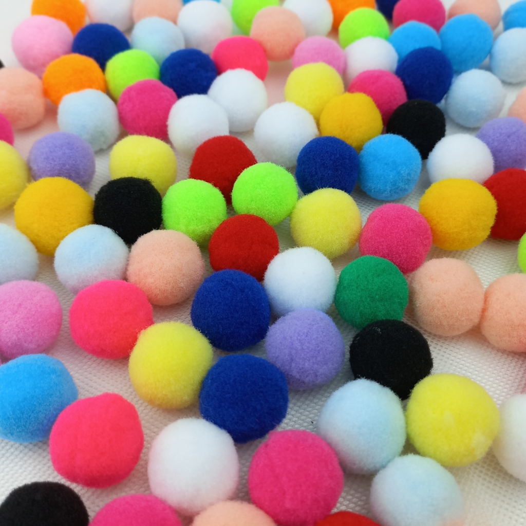 Pompom Colorido 20mm Pacote Até 500 Unidades Multicores Mix