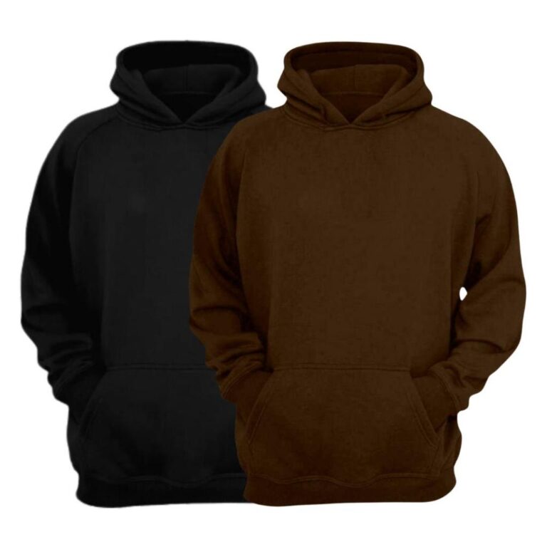 Kit 2 Blusas Moletom Canguru Com Capuz Liso Frio U