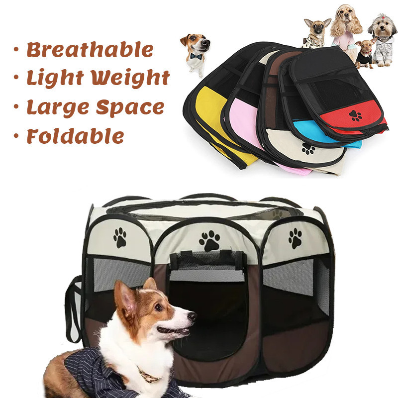 Cercadinho Canil Grande 114cm Dobrável para Cachorro Espaçoso Portátil Fácil Montagem