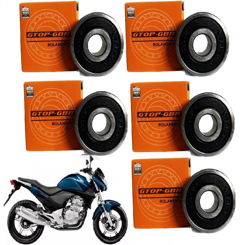 Kit Rolamento Roda Dianteira/tras Cb300 Freio A Disco Gbr