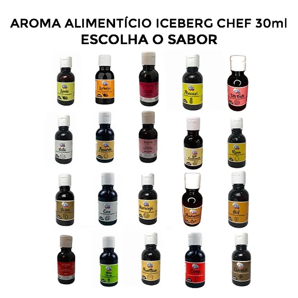 Aroma Artificial Essência Alimentícia 30ml Escolha o Sabor – Iceberg Chef