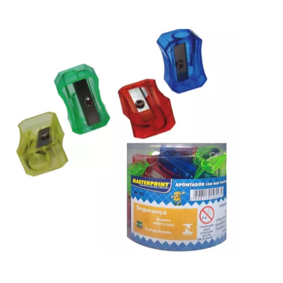 Apontador Escolar Sem Depósito Colorido Masterpri