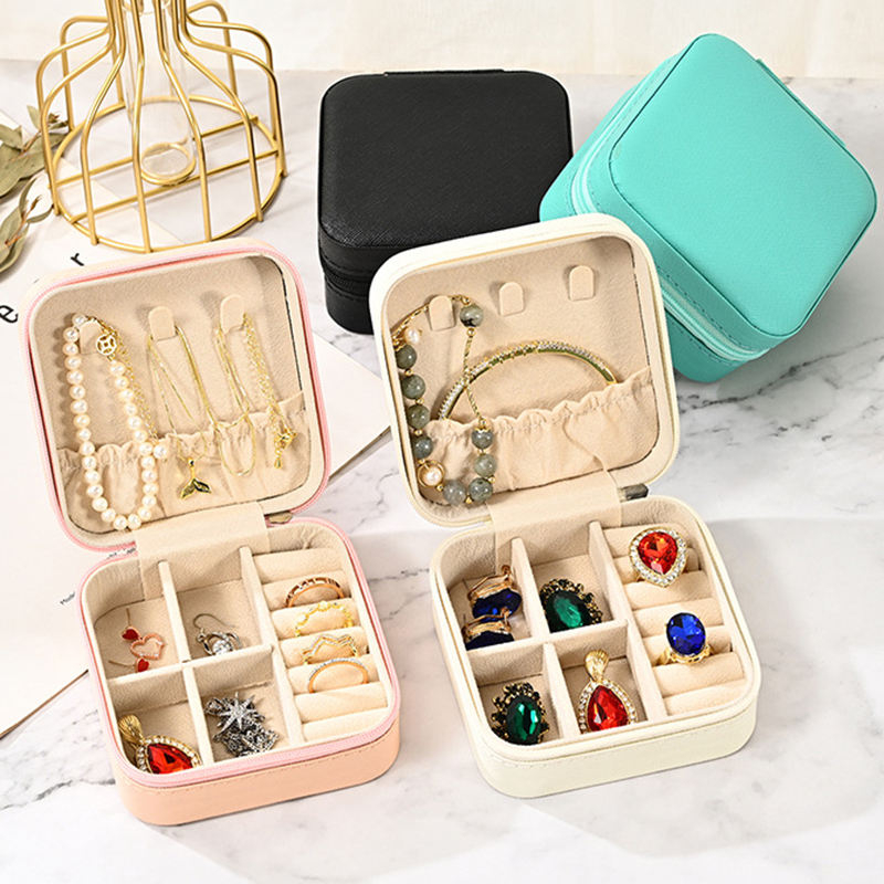Atacado Porta Joia Com Kit 5/10/20 pcs Bolsa Para Viagem Portátil caixa de armazenamento bolsa anel