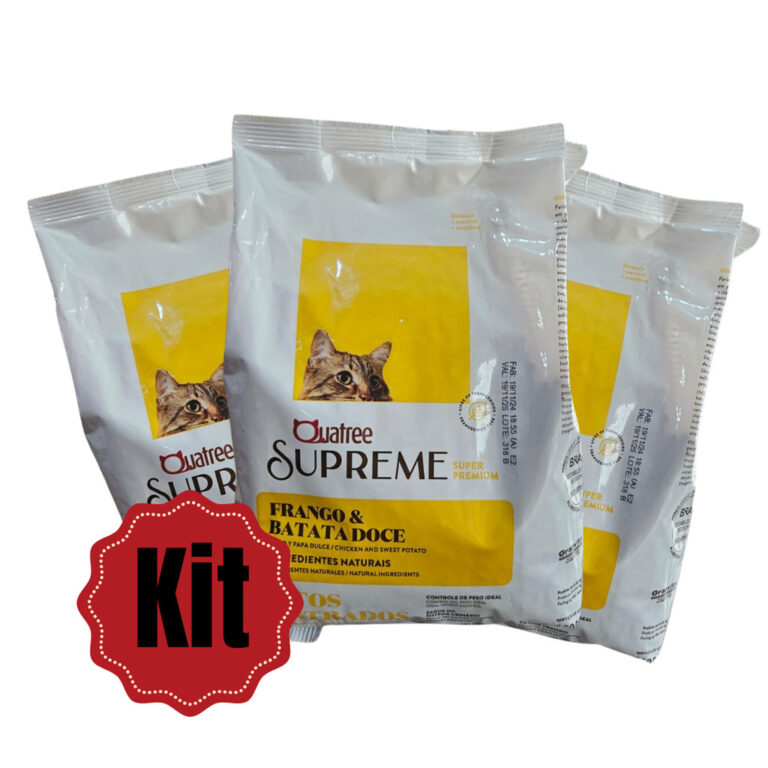 KIT QUATREE SUPREME  GATO CASTRADO FRANGO 1KG 3 PA