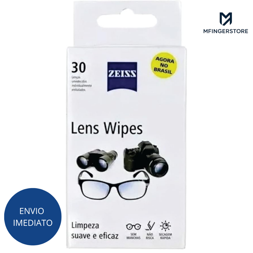 Lens Wipes Zeiss Lenços Umedecidos para Limpeza de óculos de grau e solar  Lentes de maquina fotográ