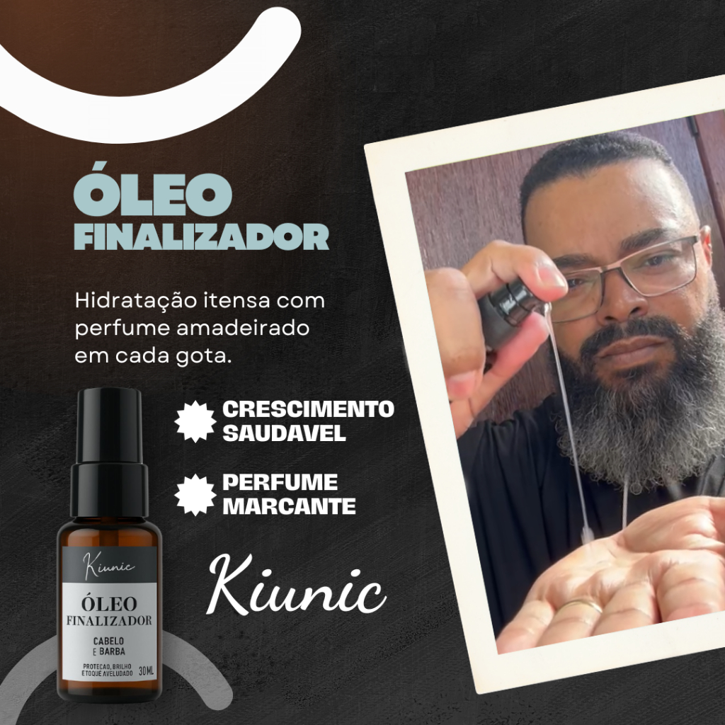 Óleo Para Barba Modelador Anti-Frizz Hidrante Perfumado 212 Vip Kiunic