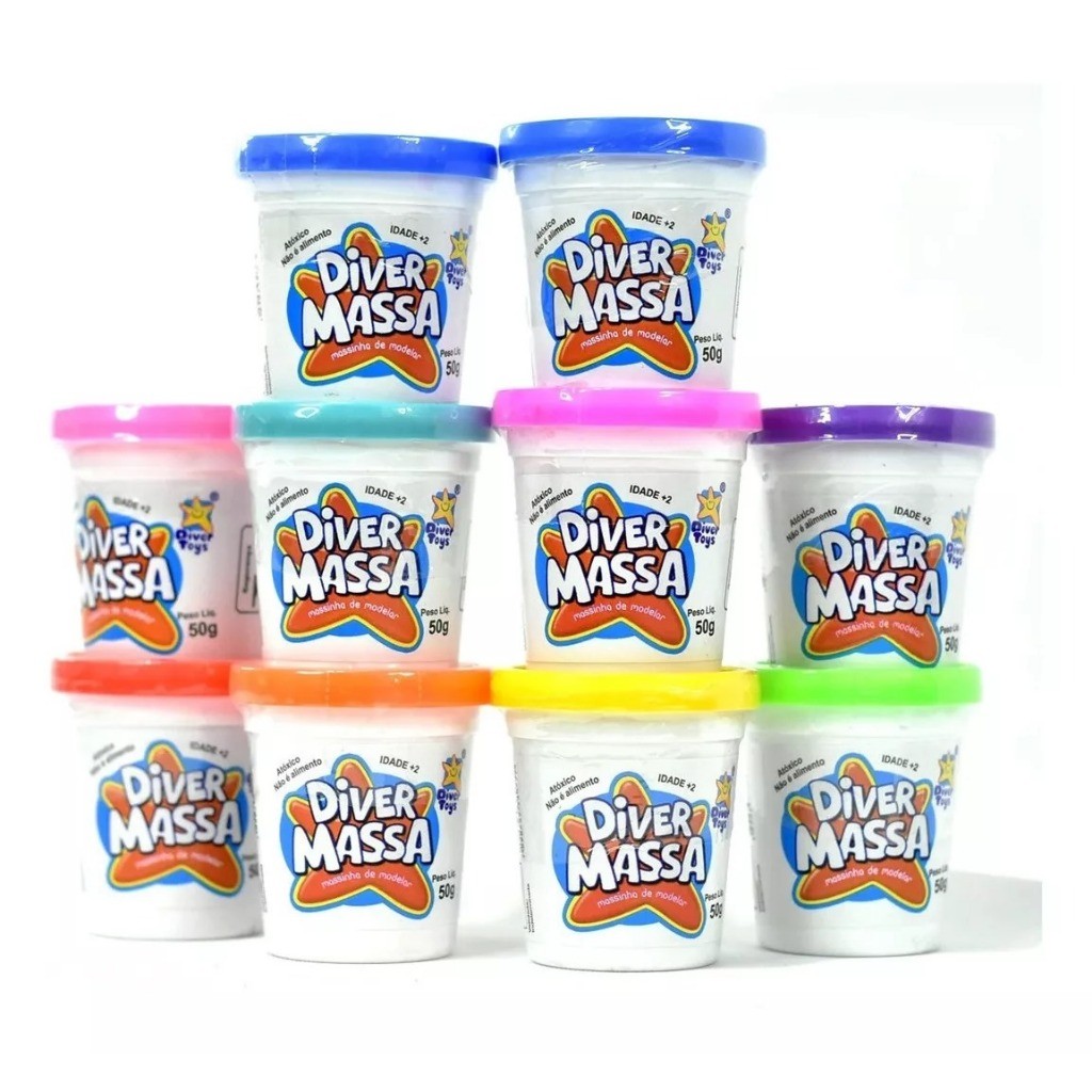 kits com 10 cores diferentes Massinha Diver Massa Cores Sortidas 8077